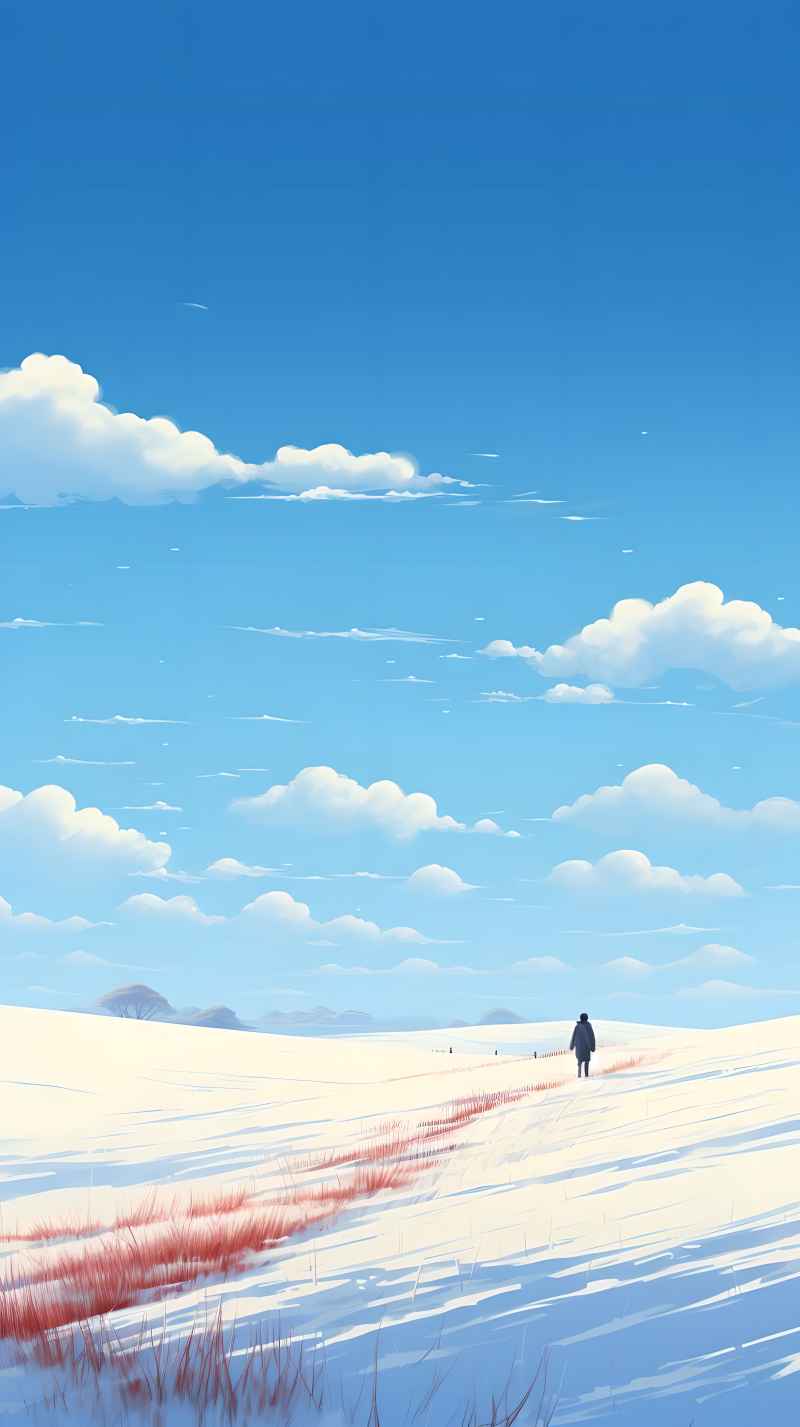 冬季唯美创意背景插画图 45