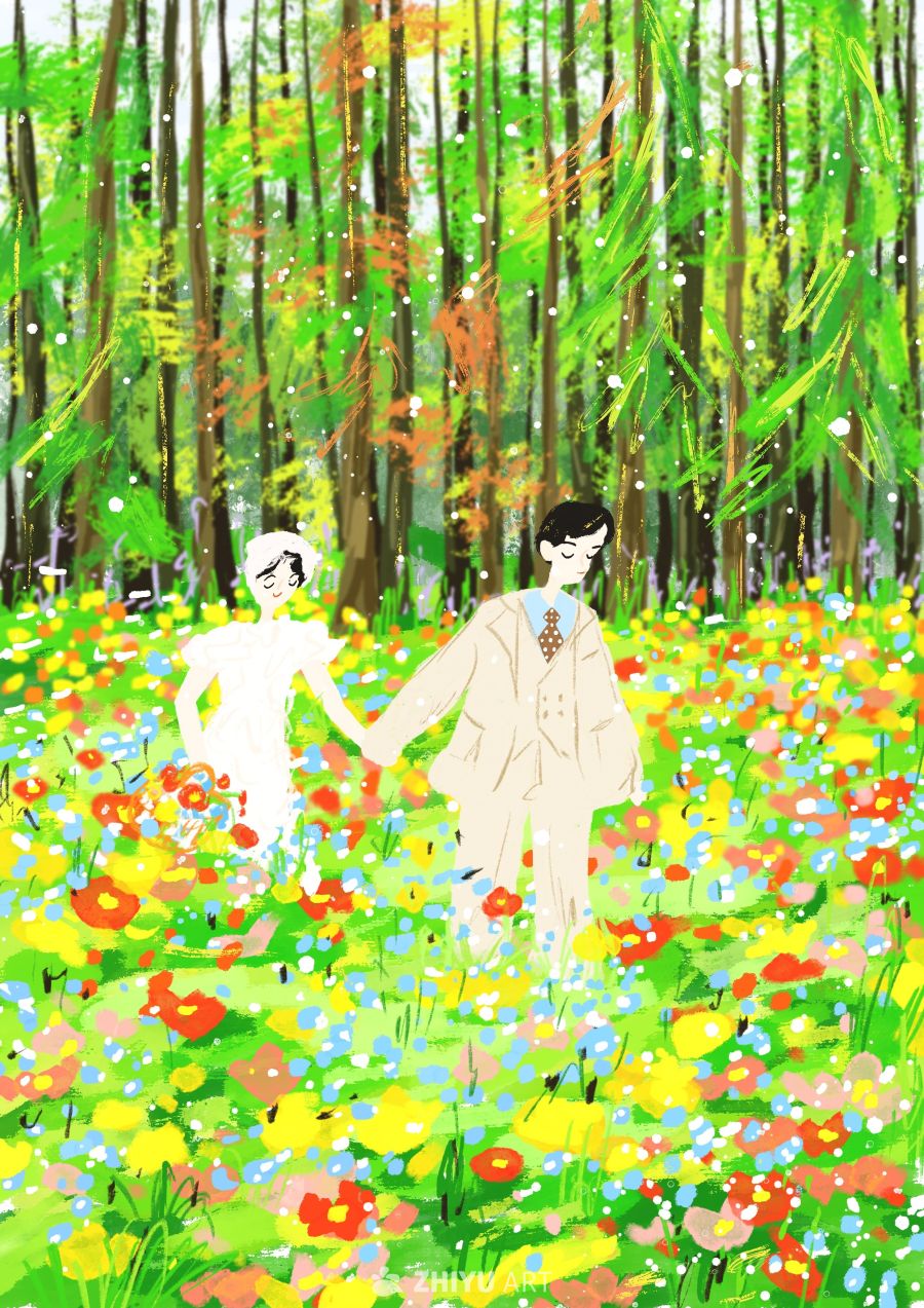 原创治愈插画作品素材四季节气节日自然 113