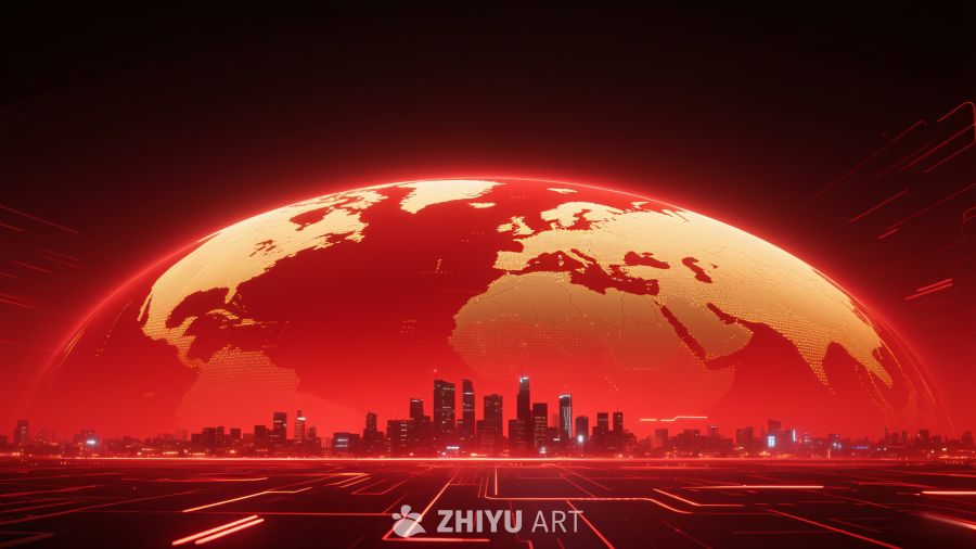 红色高端PPT背景图 5