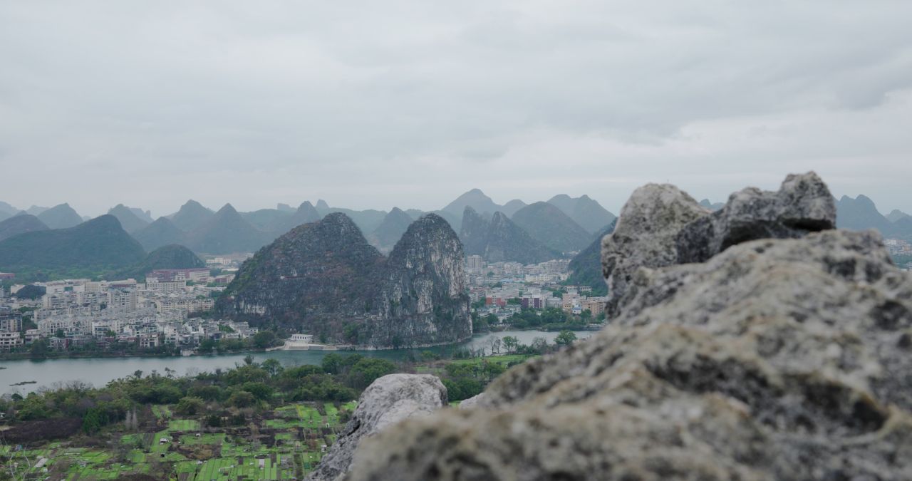 广西桂林市区实拍航拍空境