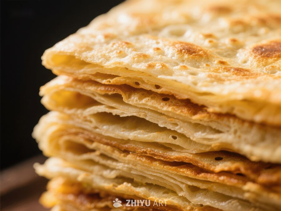 金黄薄饼叠成高塔 443