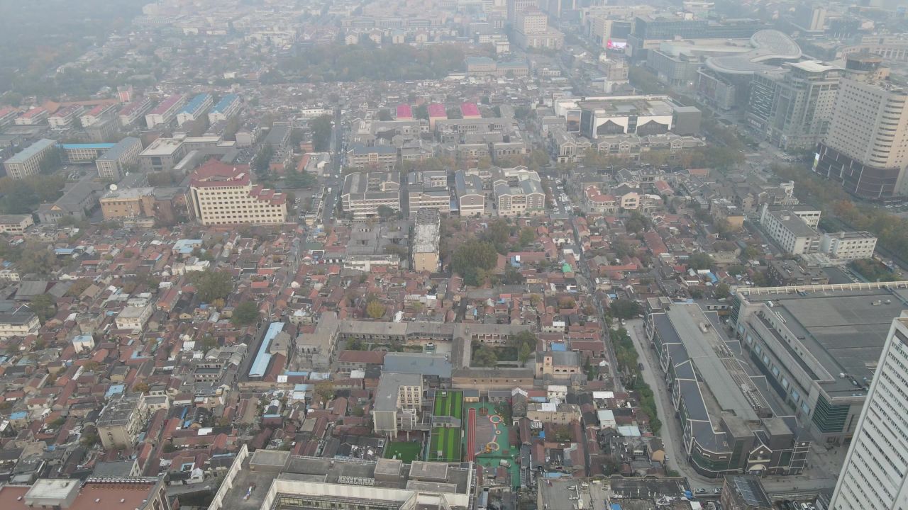 山东济南城市风光航拍 