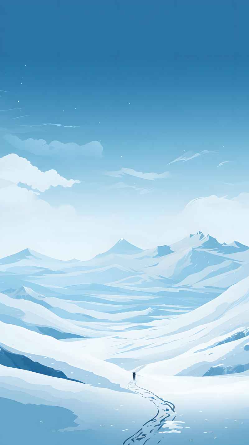 冬季唯美雪景创业插画 2