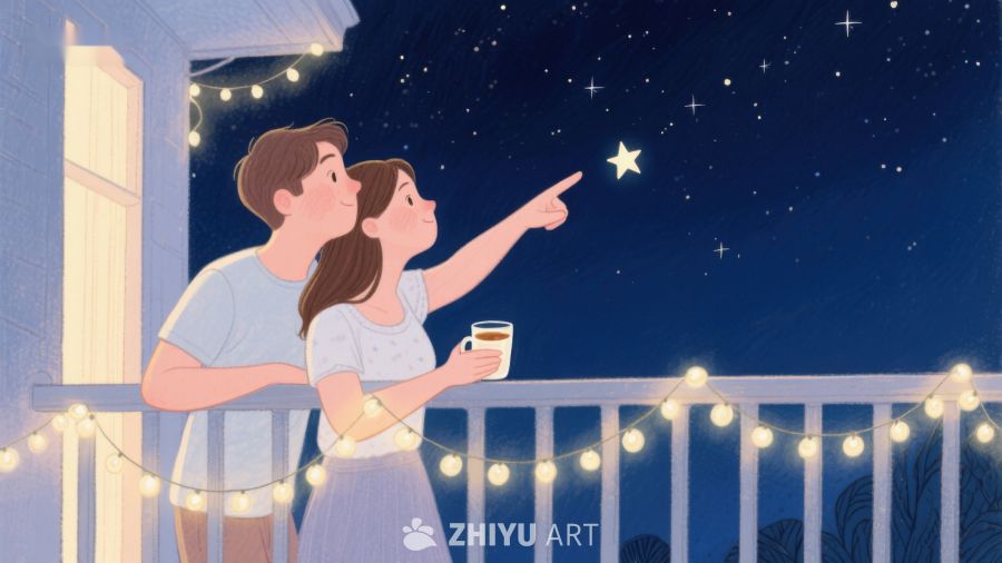 夜空下共赏星辰的温馨时刻 554
