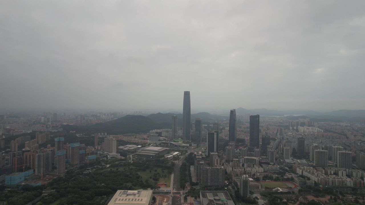 广东东莞城市风光建筑高楼航拍