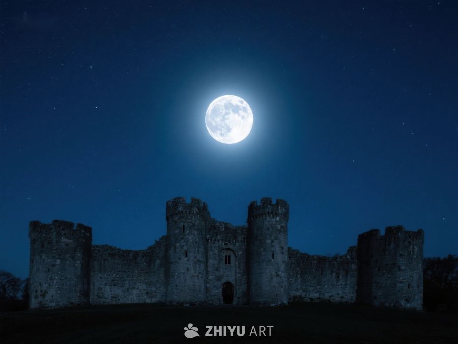 月光下的古老城堡 491