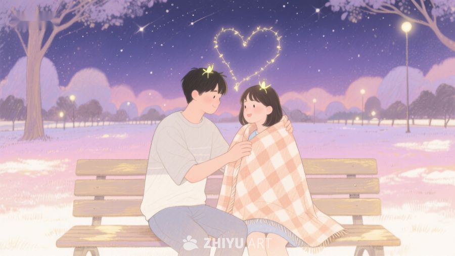 夜空下情侣温馨相拥 592