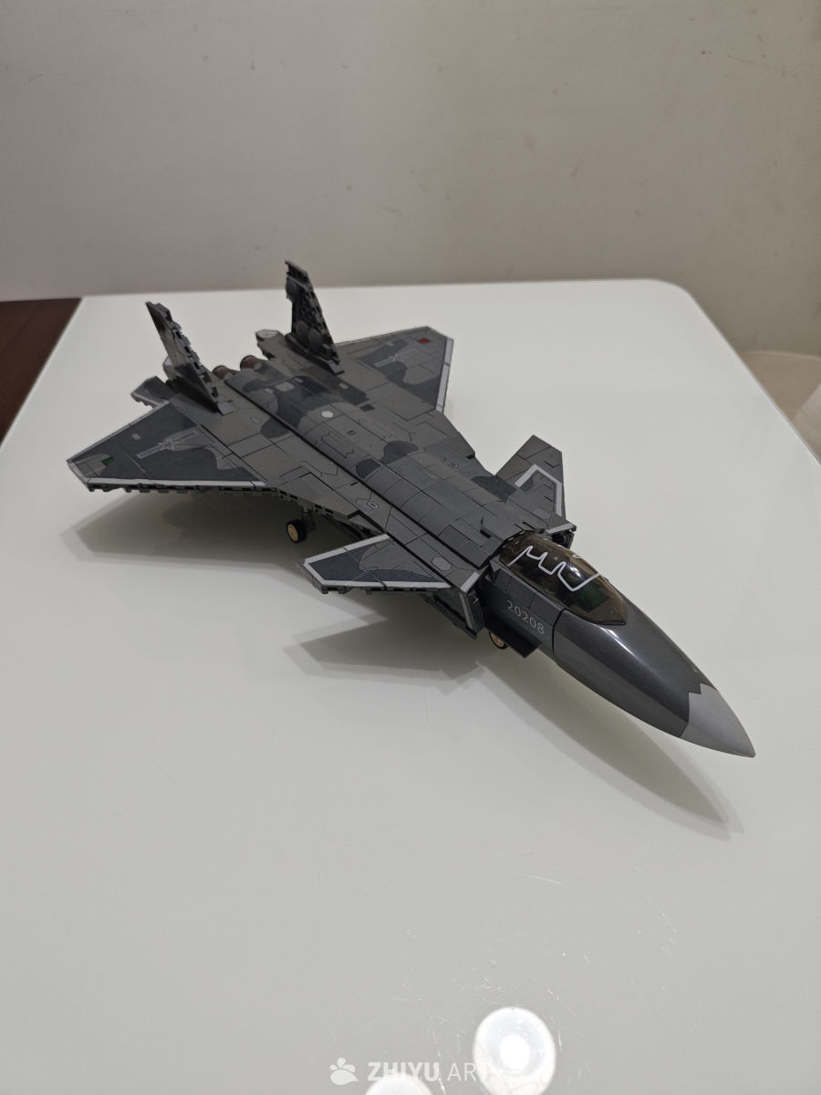 积木战斗机模型特写