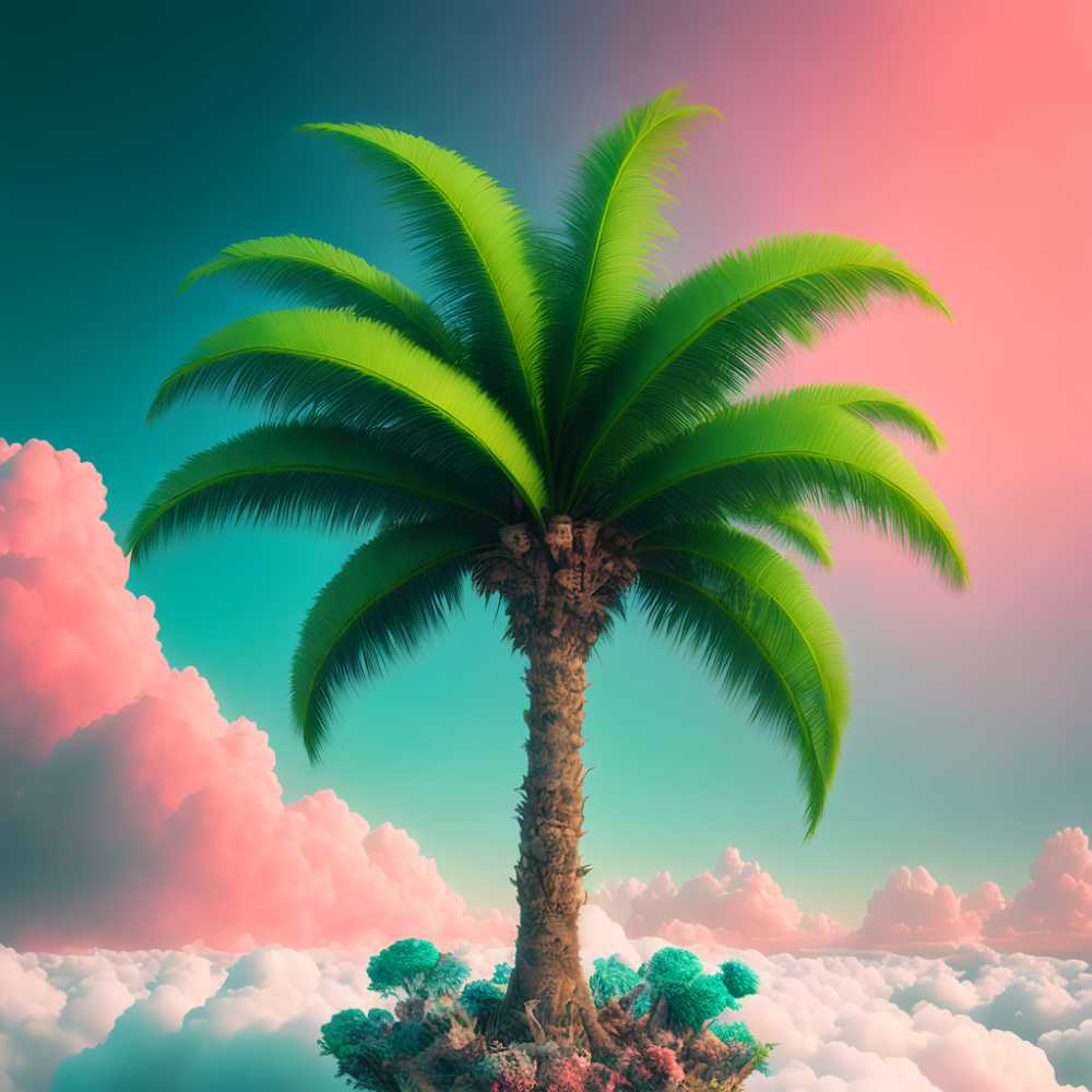 一课绿色棕榈树风景