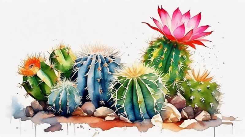 仙人掌自然植物插画 71