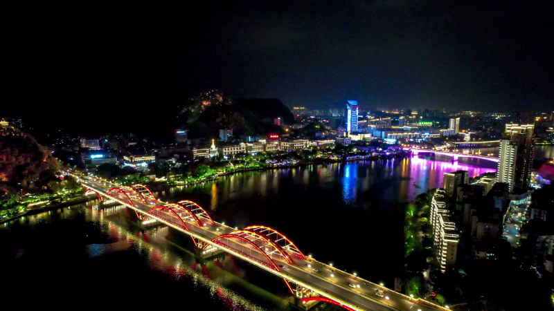 广西柳州城市风光航拍摄影图