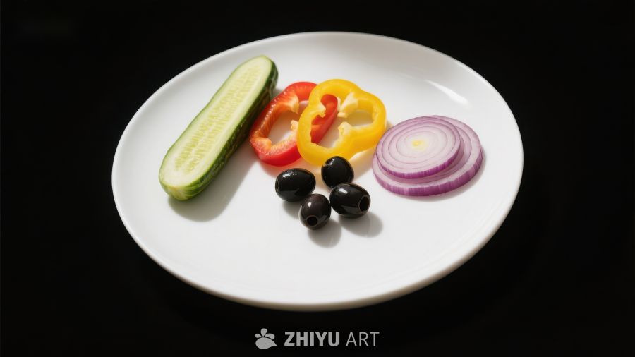 新鲜蔬菜拼盘，色彩缤纷