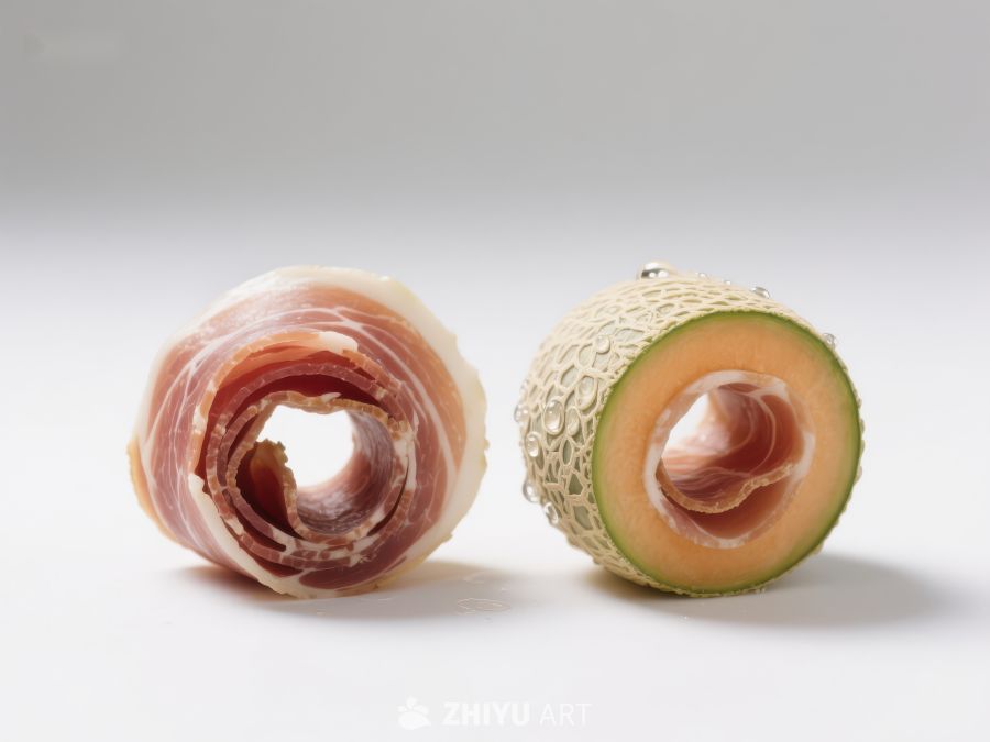 火腿包裹的哈密瓜创意美食