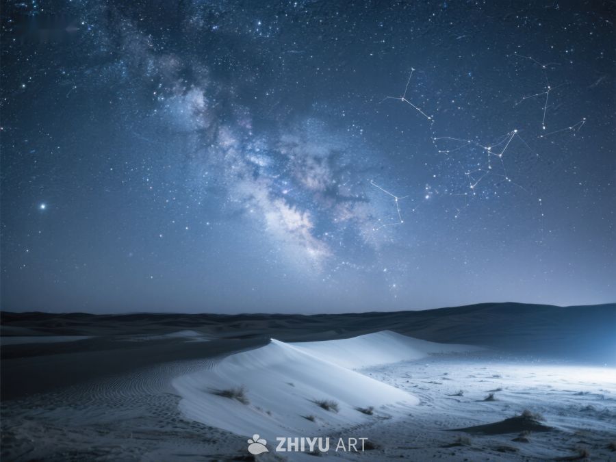 沙漠夜空下的银河与星座 110