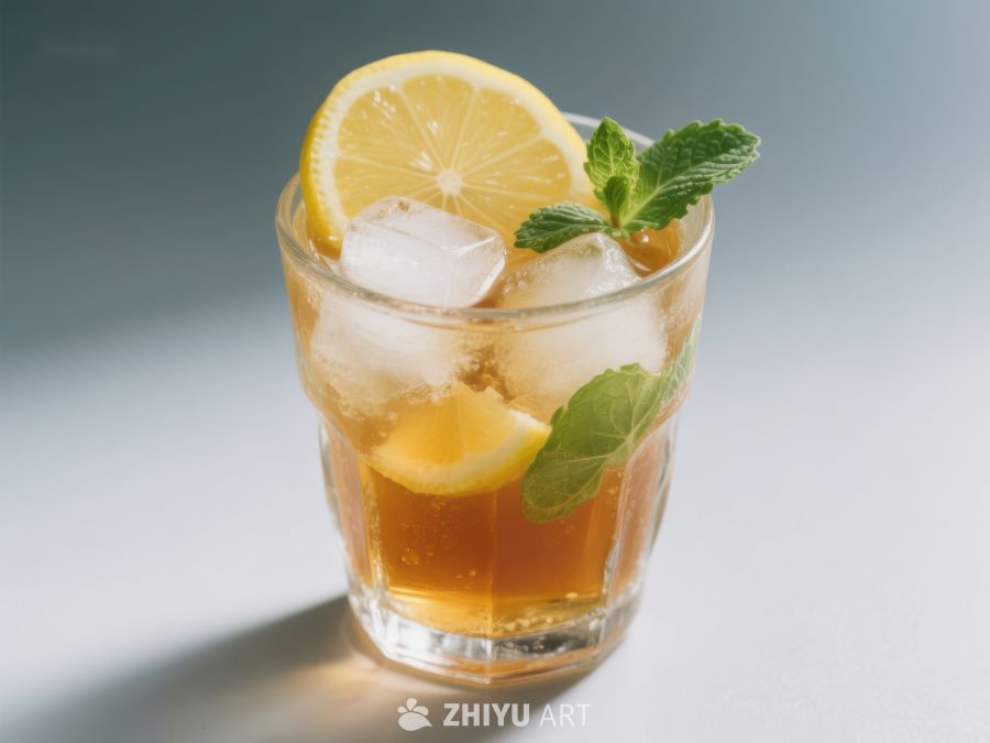 柠檬薄荷冰茶，清新解渴