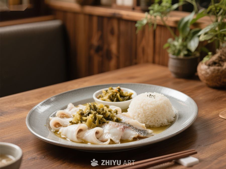 精致鱼片配米饭与小菜 419