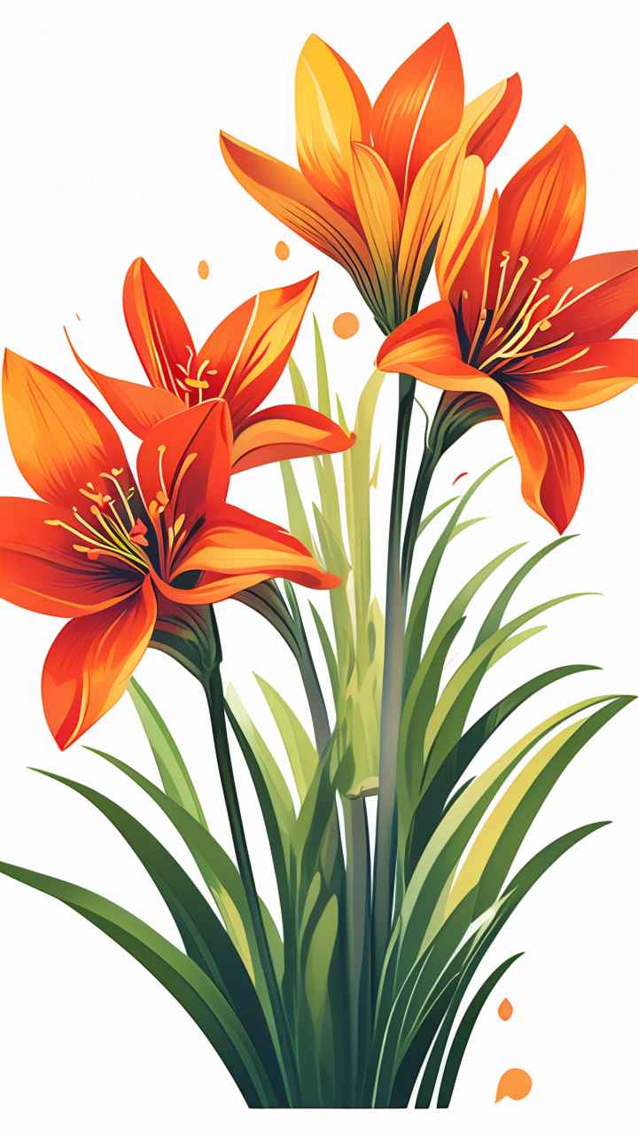 春季君子兰扁平插画 7