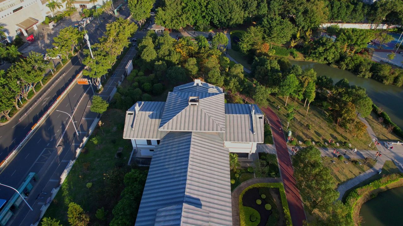 航拍福州长乐冰心文学馆