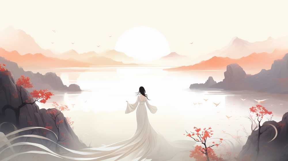 浅白色唯美意境背景图99