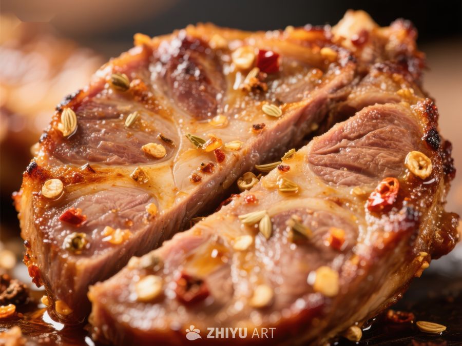 香煎羊排特写