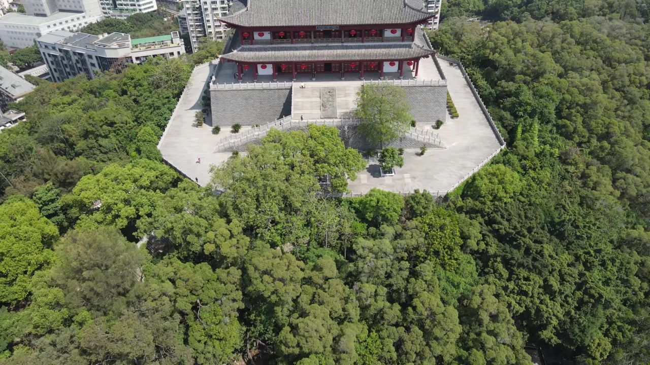 福建福州镇海楼地标建筑航拍