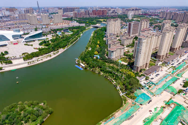 湖北衡水城市建设航拍摄影图
