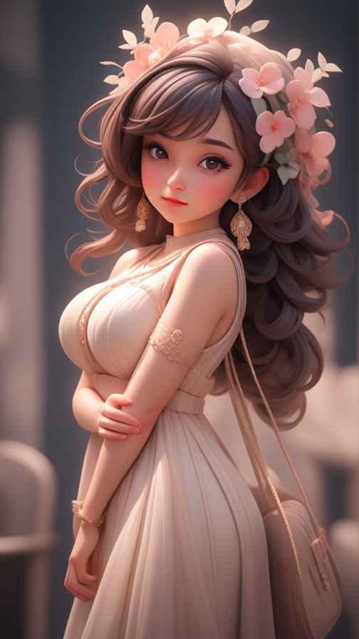 可爱粉色女孩