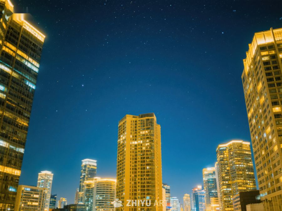 夜幕下的城市高楼 475