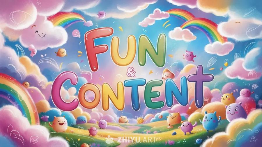 一个充满奇思妙想的场景，其中“fun”和“cont