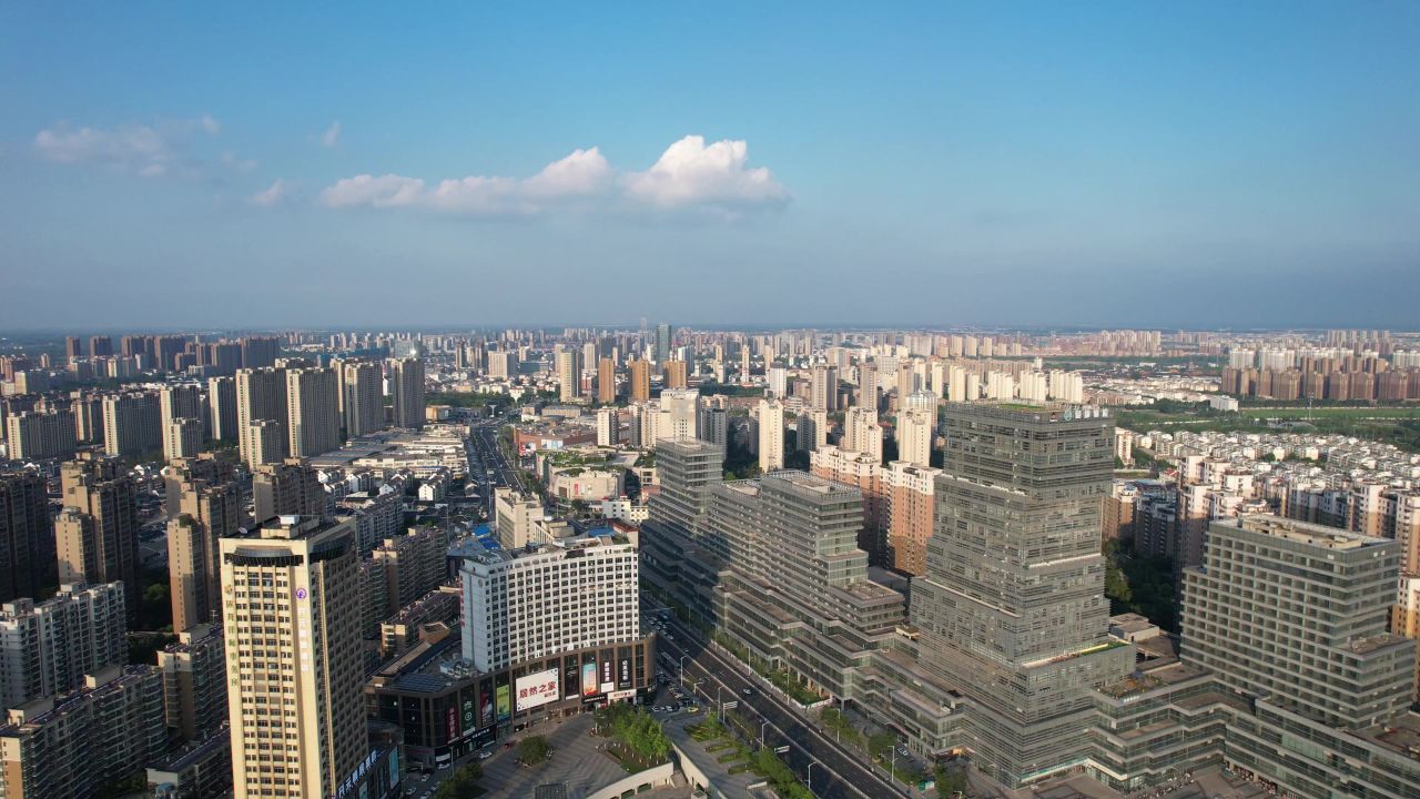 江苏宿迁城市风光航拍 