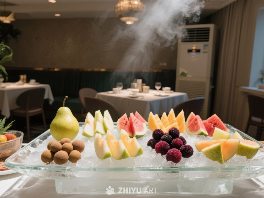 冰镇水果拼盘，餐厅环境优雅 32
