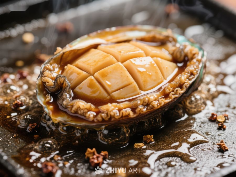 鲜美鲍鱼热锅烹饪
