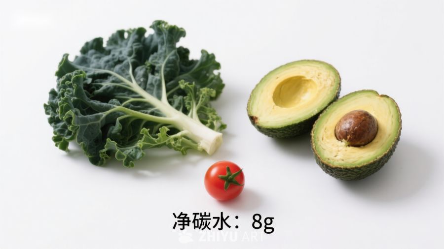 羽衣甘蓝牛油果番茄净碳水展示