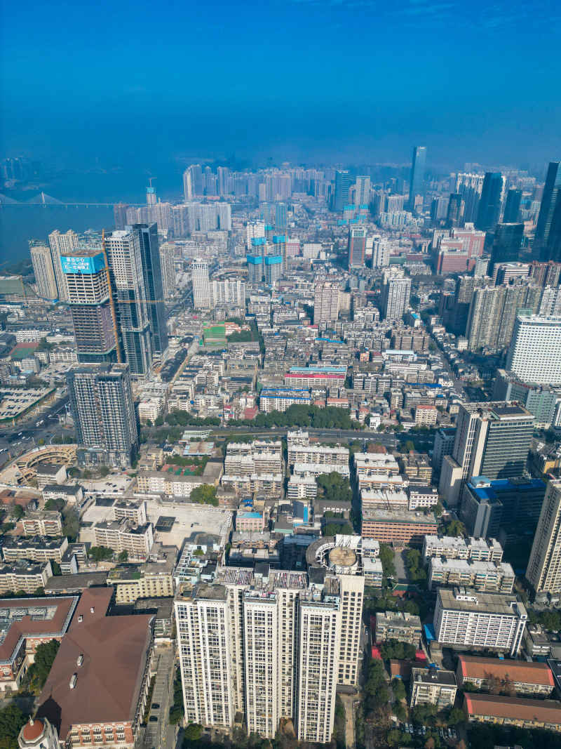 湖南长沙城市风光航拍摄影图