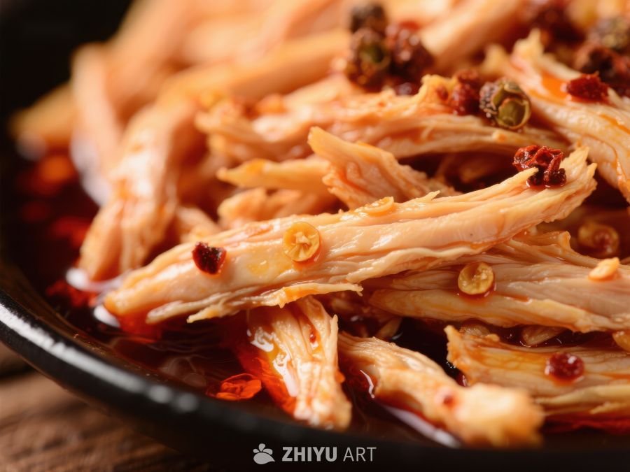 麻辣鸡丝，香辣诱人美食 911