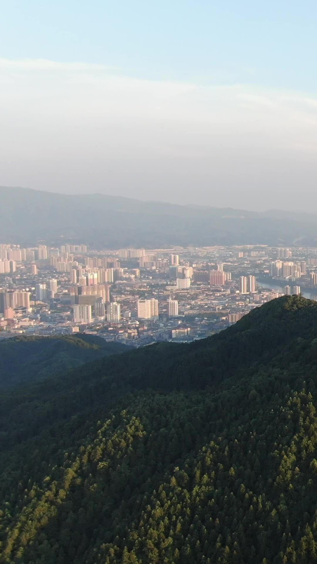 城市航拍湖南怀化城市全景