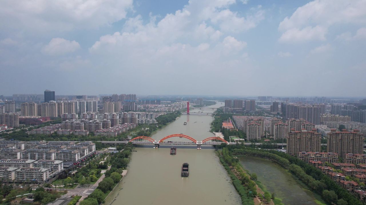 江苏宿迁城市风光地标建筑航拍 