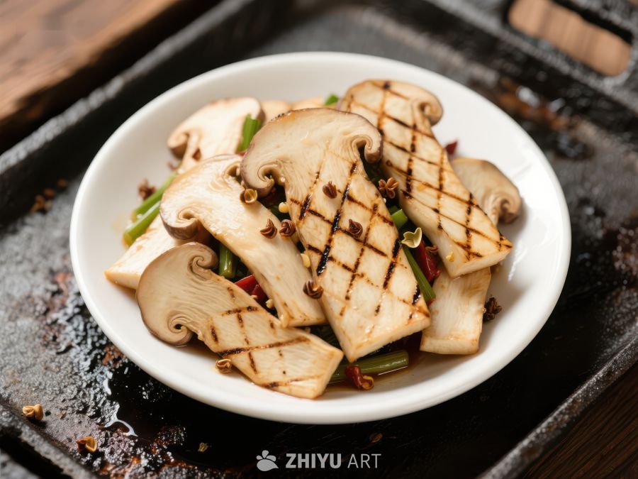 烤松茸配青椒，美味素食佳肴 598