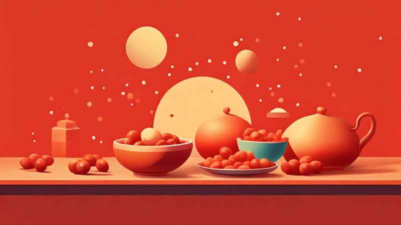 过年春节吃元宵简约插画 18