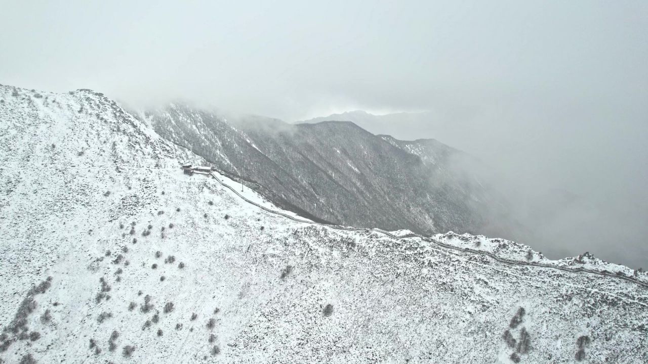 太白山云海雪景航拍