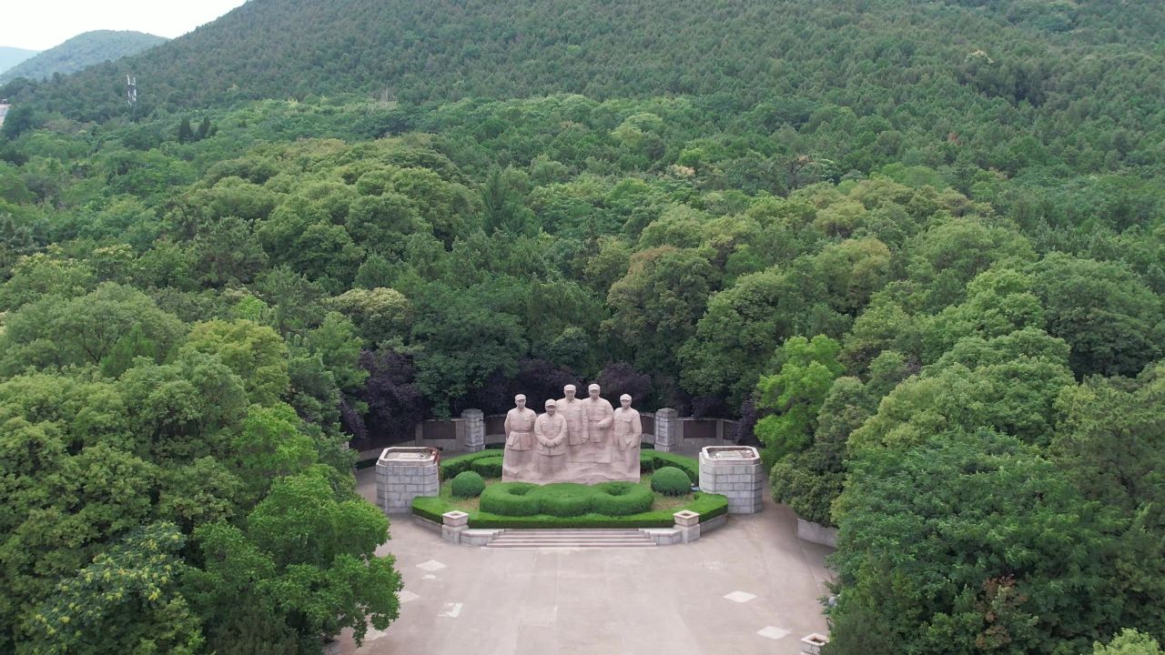 江苏徐州淮海战役纪念馆纪念碑航拍 