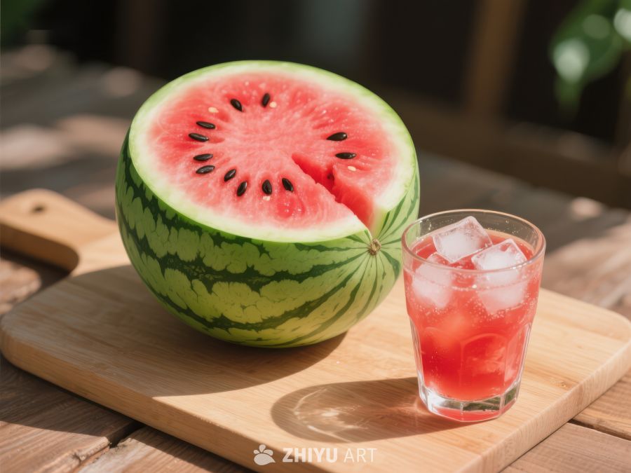 西瓜与冰镇饮品的夏日清凉 455