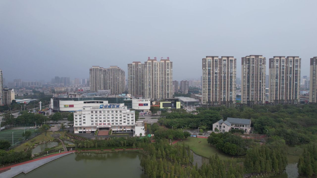广西钦州城市风光城市建设航拍  