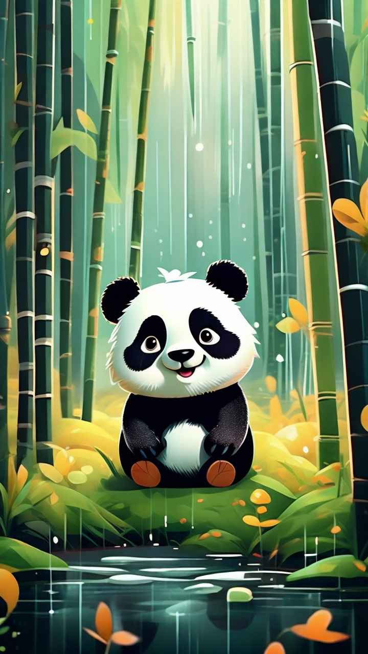 竹林背景雨林熊猫 84