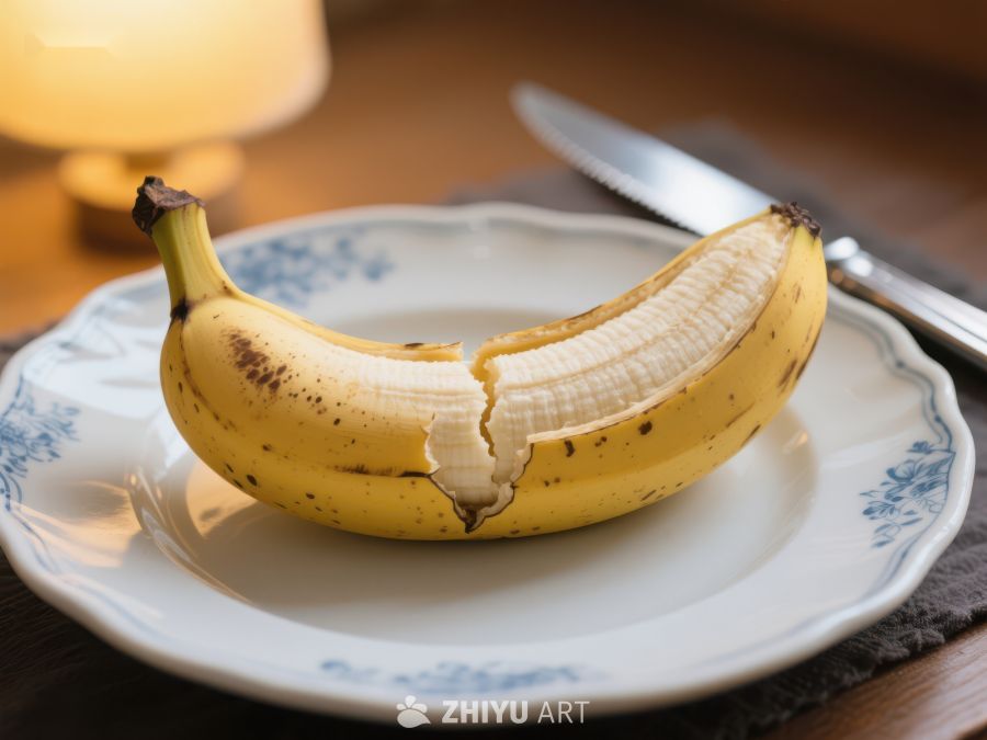盘中剥开的香蕉 377