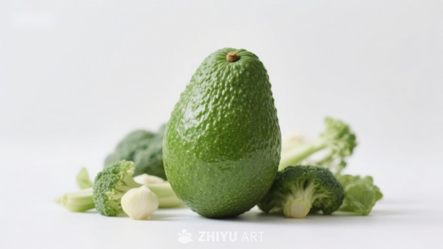 牛油果与西兰花静物