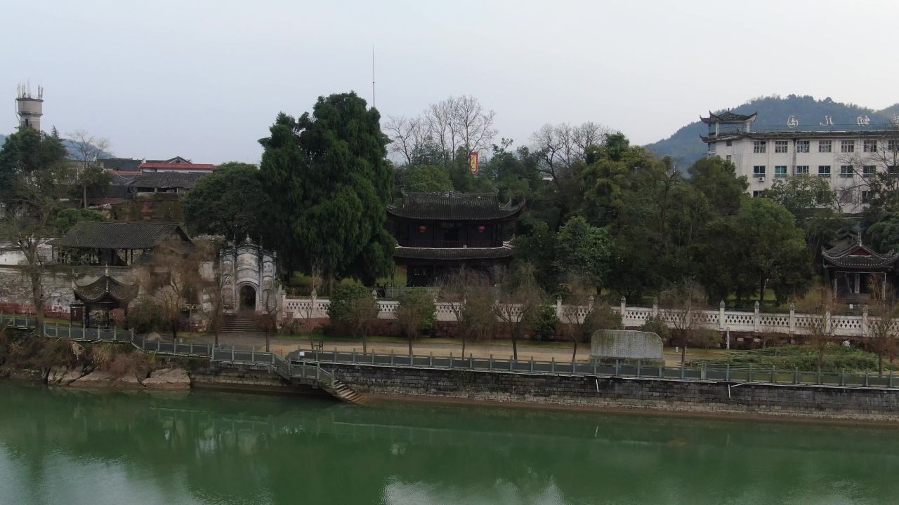 湖南洪江黔阳古城4A景区航拍 