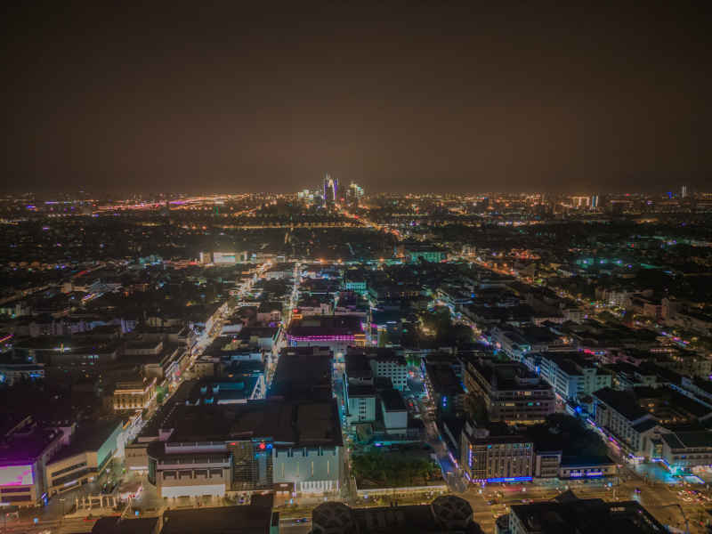 航拍 江苏 苏州 城市 夜景