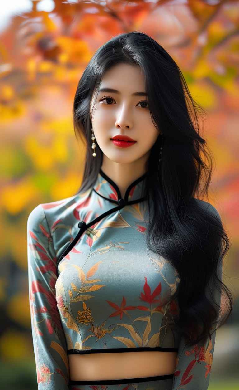 秋天美女户外摄影图 30