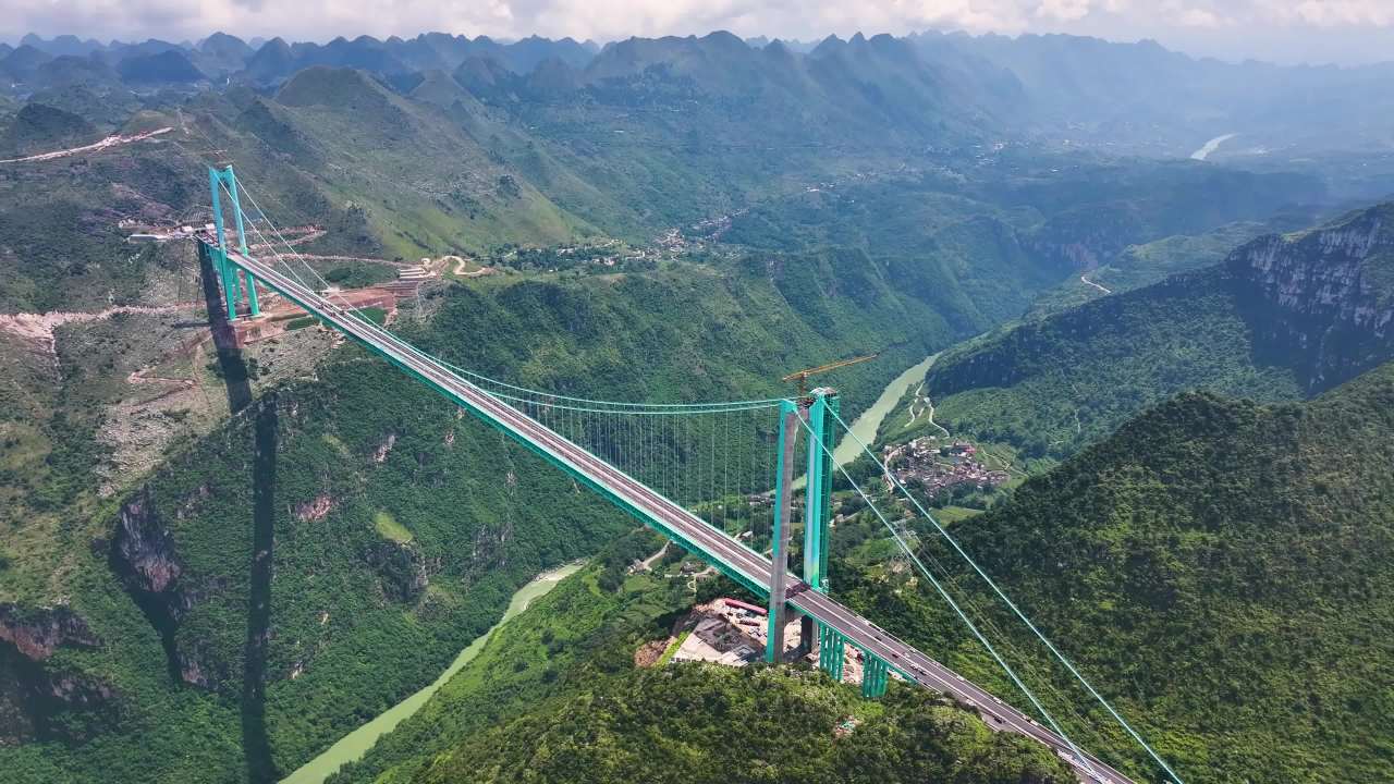 4k航拍贵州花江峡谷大桥8月24日